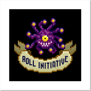 Roll Initiative Beholder 8 Bit Retro Pixel Art Posters and Art